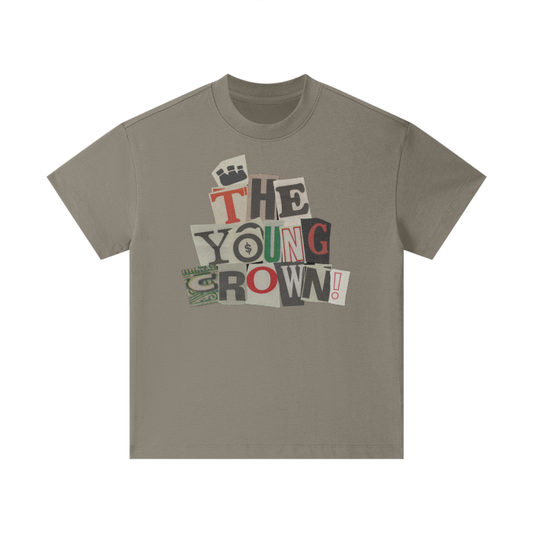 The Young Crown Mixed Up Heavyweight Cotton T-Shirt (Youth) - Gray Camel