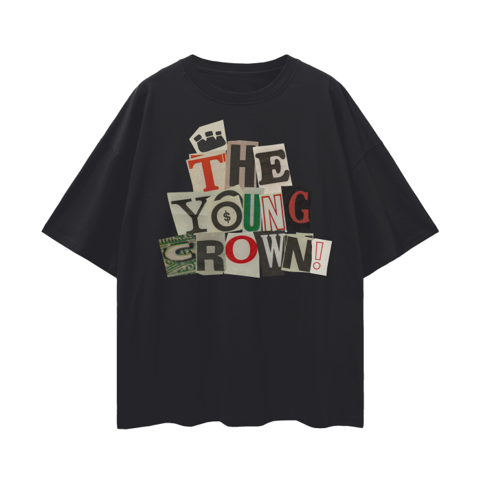 TYC Mixed Up Oversize Drop Shoulder Adult Unisex Tee - Black