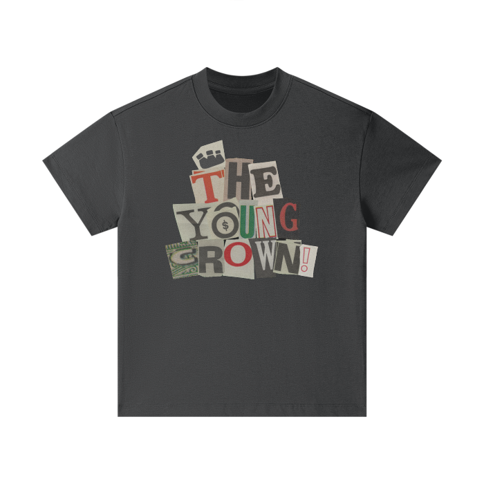 The Young Crown Mixed Up Heavyweight Cotton T-Shirt (Youth) - Gray Camel