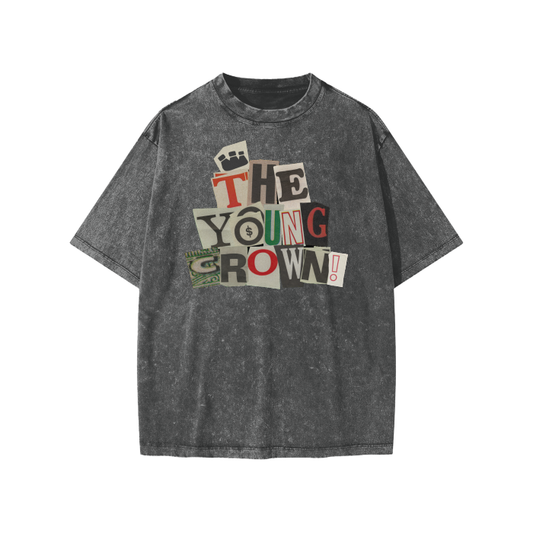 The Young Crown Mixed Up Vintage Washed T-Shirt (Youth) - Dark Gray